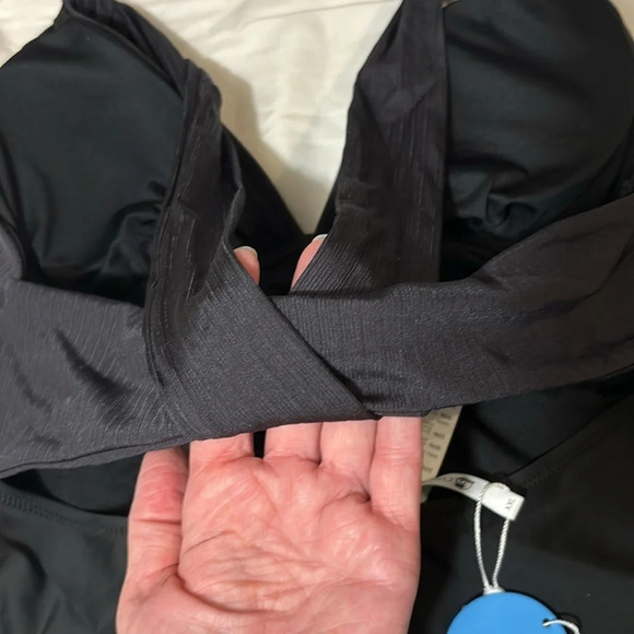 CUPSHE Women's V Neck Criss Cross Backless Rib One Piece Swimsuit Plunge XXL - Picture 6 of 13